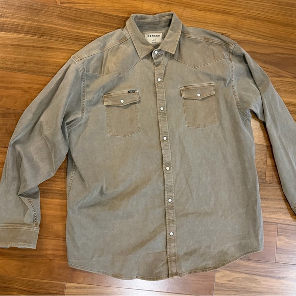 Poncho Men's Catulla Brown Denim Shirt size XXL - Picture 4 of 13